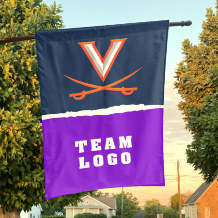 Cavaliers vs Custom Team House Divided Flag, Personalized NCAA Flag