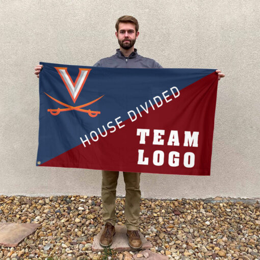 Cavaliers vs Custom Team House Divided Flag, Personalized Split Flag