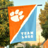 Clemson Tigers vs Custom Team House Divided Flag, Custom College Flag