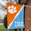 Clemson Tigers vs Custom Team House Divided Flag, Custom College Flag 1 Clemson Tigers vs Custom Team House Divided Flag, Custom College Flag