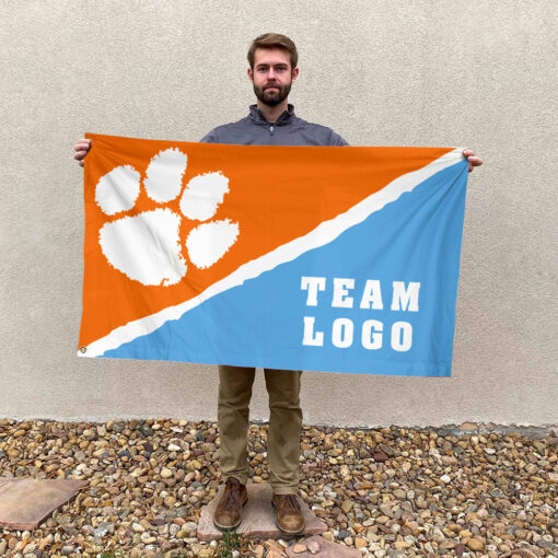 Clemson Tigers vs Custom Team House Divided Flag, Custom College Flag Clemson Tigers vs Custom Team House Divided Flag, Custom College Flag