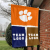 Clemson Tigers vs Custom Team House Divided Flag, Custom Game Day Flag 1 Clemson Tigers vs Custom Team House Divided Flag, Custom Game Day Flag