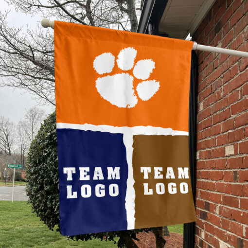 Clemson Tigers vs Custom Team House Divided Flag, Custom Game Day Flag Clemson Tigers vs Custom Team House Divided Flag, Custom Game Day Flag