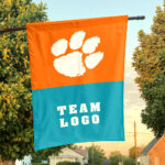 Clemson Tigers vs Custom Team House Divided Flag, Custom NCAA Flag