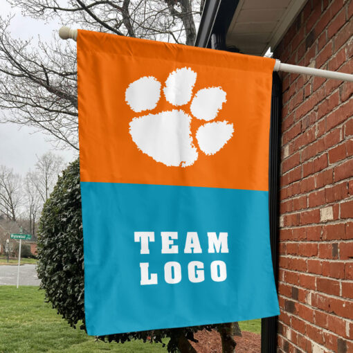 Clemson Tigers vs Custom Team House Divided Flag, Custom NCAA Flag Clemson Tigers vs Custom Team House Divided Flag, Custom NCAA Flag