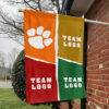 Clemson Tigers vs Custom Team House Divided Flag, Custom NCAA Split Team Flag 1 Clemson Tigers vs Custom Team House Divided Flag, Custom NCAA Split Team Flag