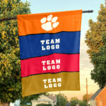 Clemson Tigers vs Custom Team House Divided Flag, Custom Rival Flag