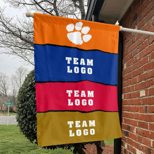 Clemson Tigers vs Custom Team House Divided Flag, Custom Rival Flag Clemson Tigers vs Custom Team House Divided Flag, Custom Rival Flag