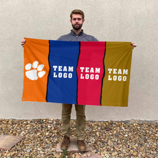 Clemson Tigers vs Custom Team House Divided Flag, Custom Rival Flag Clemson Tigers vs Custom Team House Divided Flag, Custom Rival Flag