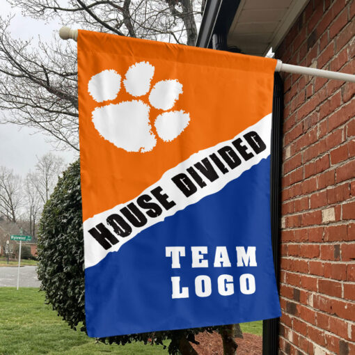 Clemson Tigers vs Custom Team House Divided Flag, Custom Rivalry Flag Clemson Tigers vs Custom Team House Divided Flag, Custom Rivalry Flag