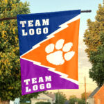 Clemson Tigers vs Custom Team House Divided Flag, Custom Spirit Flag