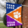Clemson Tigers vs Custom Team House Divided Flag, Custom Spirit Flag 1 Clemson Tigers vs Custom Team House Divided Flag, Custom Spirit Flag