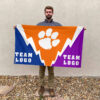 Clemson Tigers vs Custom Team House Divided Flag, Custom Spirit Flag 2 Clemson Tigers vs Custom Team House Divided Flag, Custom Spirit Flag