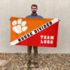 Clemson Tigers vs Custom Team House Divided Flag, Custom Split Flag 2 Clemson Tigers vs Custom Team House Divided Flag, Custom Split Flag