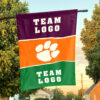 Clemson Tigers vs Custom Team House Divided Flag, Custom Two Team Flag