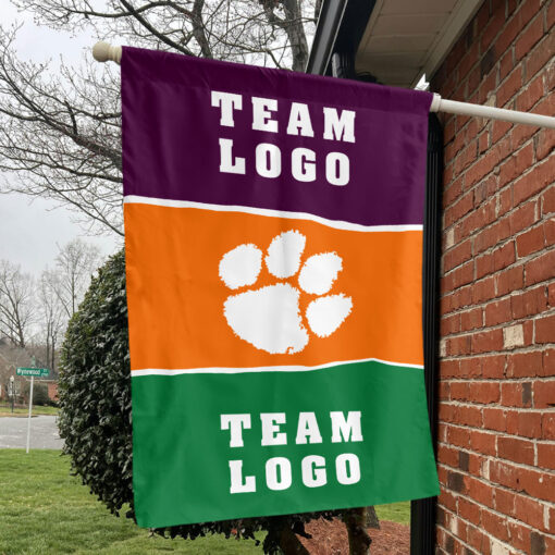 Clemson Tigers vs Custom Team House Divided Flag, Custom Two Team Flag Clemson Tigers vs Custom Team House Divided Flag, Custom Two Team Flag