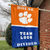 Clemson Tigers vs Custom Team House Divided Flag, NCAA College Flag 1 Clemson Tigers vs Custom Team House Divided Flag, NCAA College Flag