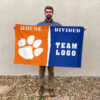 Clemson Tigers vs Custom Team House Divided Flag, NCAA College Flag 2 Clemson Tigers vs Custom Team House Divided Flag, NCAA College Flag