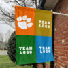 Clemson Tigers vs Custom Team House Divided Flag, NCAA College Rivalry Flag 1 Clemson Tigers vs Custom Team House Divided Flag, NCAA College Rivalry Flag