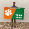 Clemson Tigers vs Custom Team House Divided Flag, NCAA Custom Flag 2 Clemson Tigers vs Custom Team House Divided Flag, NCAA Custom Flag