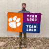 Clemson Tigers vs Custom Team House Divided Flag, NCAA Game Day Flag 2 Clemson Tigers vs Custom Team House Divided Flag, NCAA Game Day Flag