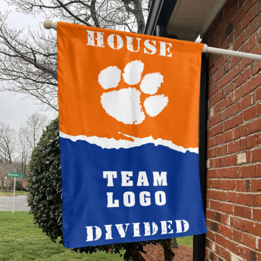 Clemson Tigers vs Custom Team House Divided Flag, NCAA House Flag Clemson Tigers vs Custom Team House Divided Flag, NCAA House Flag