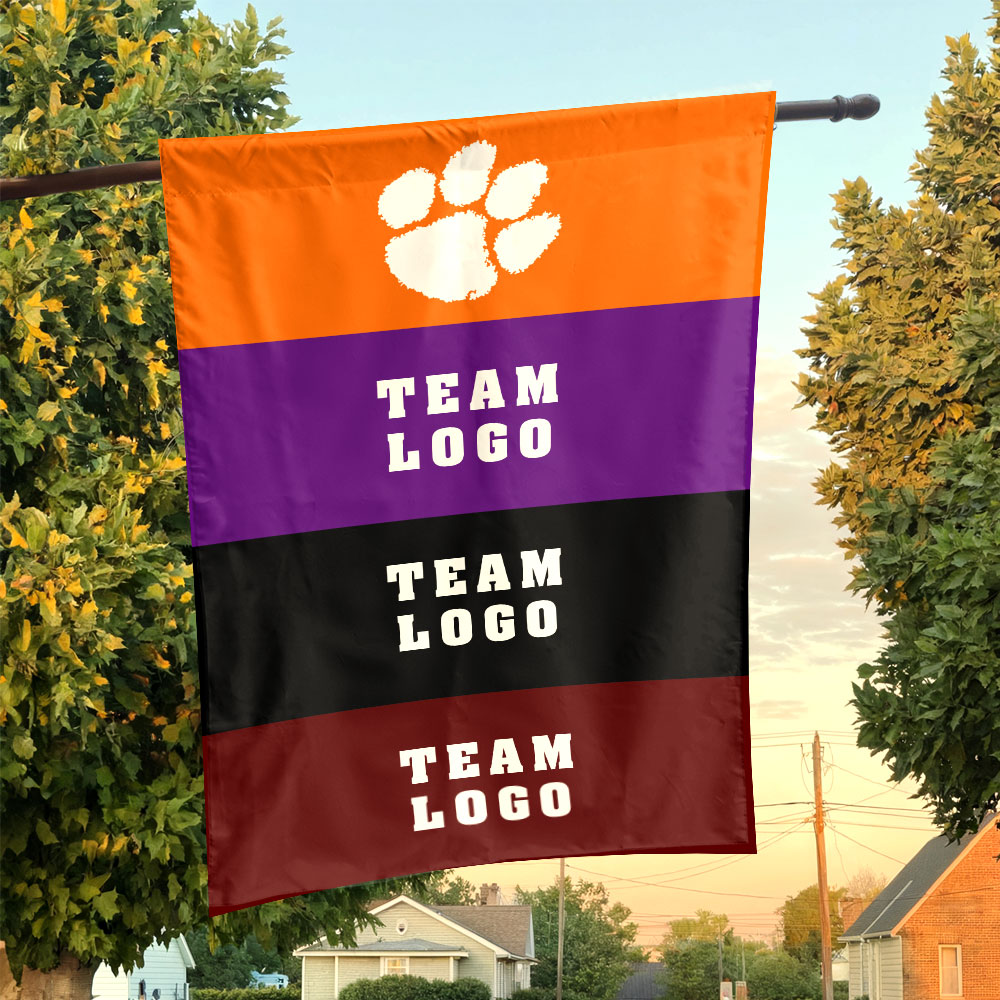 Clemson Tigers vs Custom Team House Divided Flag, NCAA Rival Flag Clemson Tigers vs Custom Team House Divided Flag, NCAA Rival Flag
