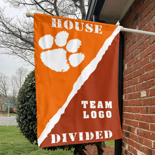 Clemson Tigers vs Custom Team House Divided Flag, NCAA Rivalry Flag Clemson Tigers vs Custom Team House Divided Flag, NCAA Rivalry Flag
