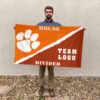 Clemson Tigers vs Custom Team House Divided Flag, NCAA Rivalry Flag 2 Clemson Tigers vs Custom Team House Divided Flag, NCAA Rivalry Flag
