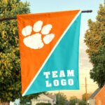 Clemson Tigers vs Custom Team House Divided Flag, NCAA Split Flag