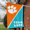 Clemson Tigers vs Custom Team House Divided Flag, NCAA Split Flag 1 Clemson Tigers vs Custom Team House Divided Flag, NCAA Split Flag
