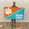 Clemson Tigers vs Custom Team House Divided Flag, NCAA Split Flag 2 Clemson Tigers vs Custom Team House Divided Flag, NCAA Split Flag