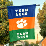 Clemson Tigers vs Custom Team House Divided Flag, NCAA Two Team Flag