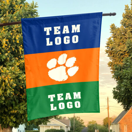 Clemson Tigers vs Custom Team House Divided Flag, NCAA Two Team Flag