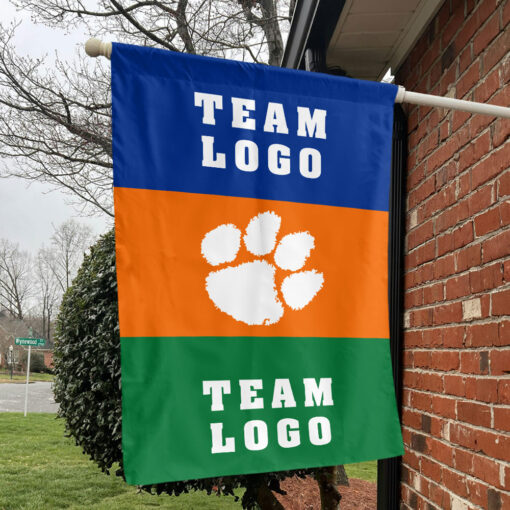 Clemson Tigers vs Custom Team House Divided Flag, NCAA Two Team Flag Clemson Tigers vs Custom Team House Divided Flag, NCAA Two Team Flag