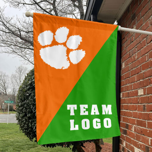 Clemson Tigers vs Custom Team House Divided Flag, Personalized College Flag Clemson Tigers vs Custom Team House Divided Flag, Personalized College Flag