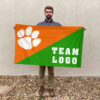 Clemson Tigers vs Custom Team House Divided Flag, Personalized College Flag 2 Clemson Tigers vs Custom Team House Divided Flag, Personalized College Flag