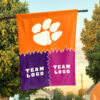 Clemson Tigers vs Custom Team House Divided Flag, Personalized Game Day Flag