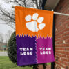 Clemson Tigers vs Custom Team House Divided Flag, Personalized Game Day Flag 1 Clemson Tigers vs Custom Team House Divided Flag, Personalized Game Day Flag