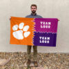 Clemson Tigers vs Custom Team House Divided Flag, Personalized Game Day Flag 2 Clemson Tigers vs Custom Team House Divided Flag, Personalized Game Day Flag