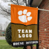 Clemson Tigers vs Custom Team House Divided Flag, Personalized House Flag 1 Clemson Tigers vs Custom Team House Divided Flag, Personalized House Flag