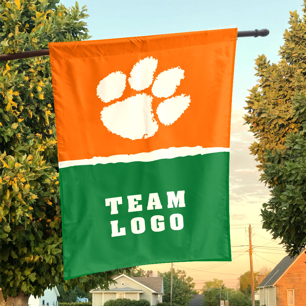 Clemson Tigers vs Custom Team House Divided Flag, Personalized NCAA Flag Clemson Tigers vs Custom Team House Divided Flag, Personalized NCAA Flag