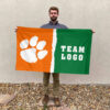 Clemson Tigers vs Custom Team House Divided Flag, Personalized NCAA Flag 2 Clemson Tigers vs Custom Team House Divided Flag, Personalized NCAA Flag