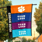 Clemson Tigers vs Custom Team House Divided Flag, Personalized Rival Flag