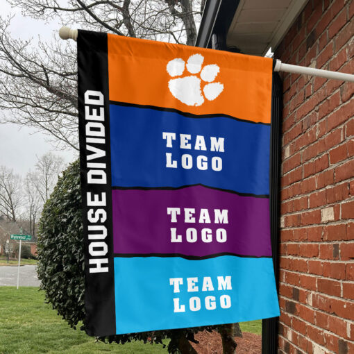 Clemson Tigers vs Custom Team House Divided Flag, Personalized Rival Flag Clemson Tigers vs Custom Team House Divided Flag, Personalized Rival Flag