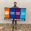 Clemson Tigers vs Custom Team House Divided Flag, Personalized Rival Flag 2 Clemson Tigers vs Custom Team House Divided Flag, Personalized Rival Flag