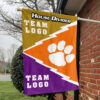 Clemson Tigers vs Custom Team House Divided Flag, Personalized Spirit Flag 1 Clemson Tigers vs Custom Team House Divided Flag, Personalized Spirit Flag