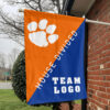 Clemson Tigers vs Custom Team House Divided Flag, Personalized Split Flag 1 Clemson Tigers vs Custom Team House Divided Flag, Personalized Split Flag
