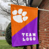 Clemson Tigers vs Custom Team House Divided Flag, Personalized Team Flag 1 Clemson Tigers vs Custom Team House Divided Flag, Personalized Team Flag