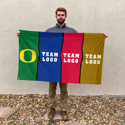 Ducks vs Custom Team House Divided Flag, Custom College Flag